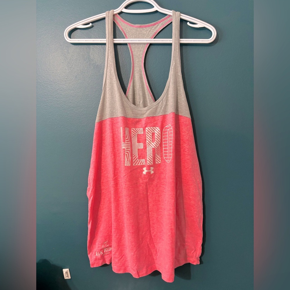 Under Armour Pink and Gray Tank Top